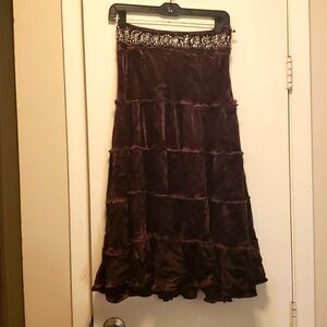 $5 FEBRUARY SALE Mix Nouveau Velvet Brown Skirt size M